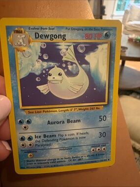 Pokemon Dewgong Card - Blue & Yellow first gen. 25/102